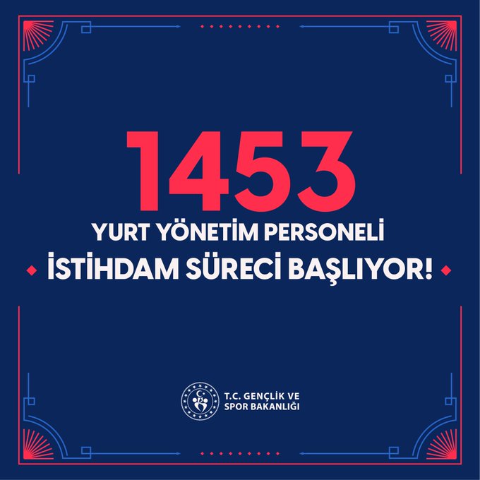 Gençlik ve Spor Bakanlığı 1453 Personel alım sürecini başlattı